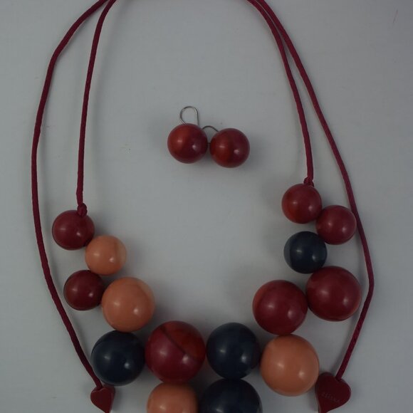 ZSISKA "Bolas" Statement Necklace & Matching Earrings LIKE NEW - Picture 7 of 10